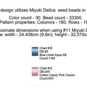 Pink Magnolia Bead Tapestry PDF, Peyote and Loom Pattern, Floral Beadwork Design image 4