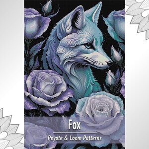Fuchs Perlen Tapisserie Muster, Webstuhl Peyote Karte, dunkles Blumen Wand Dekor PDF, Tier DIY