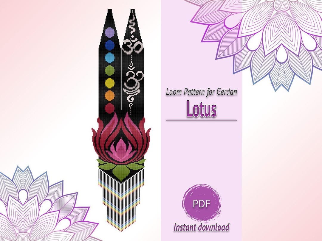 Lotus Chakra Gerdan Pattern PDF, Meditation Loom Necklace Chart ...