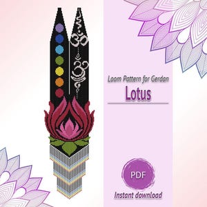 Lotus Chakra Gerdan Pattern PDF, Meditation Loom Necklace Chart, Spiritual Beadwork Design