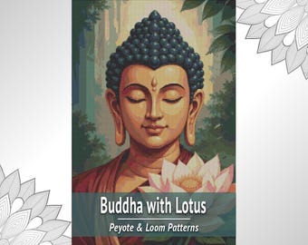 Buddha Lotus Bead Tapestry Pattern PDF, Loom and Peyote Chart
