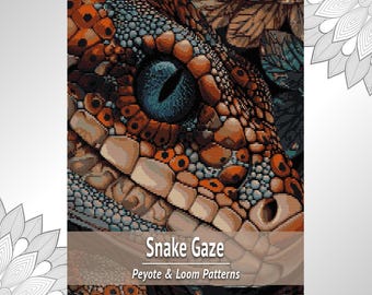 Snake Gaze Tapestry Pattern, 2 in 1 Loom and Peyote Bead Chart PDF