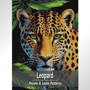 Leopard Bead Tapestry Pattern, Jungle Wildlife Design for Loom and Peyote
