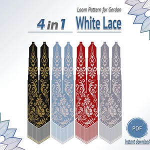 Floral Gerdan Bead Pattern PDF, Lace Style Loom Necklace Design