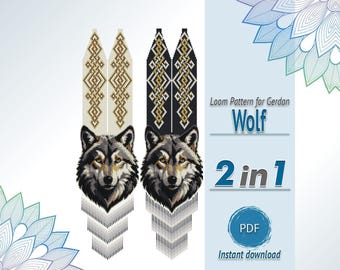 Wolf Gerdan Pattern PDF, Loom Beaded Necklace, Animal Design