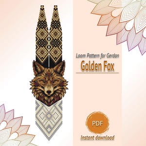 Anleitung für eine Perlenkette mit goldenem Fuchs (PDF), Webmuster von Gerdan Design, Tierperlenstickerei-Tabelle