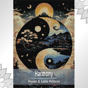 Yin Yang Bead Tapestry Pattern PDF, Loom and Peyote Chart