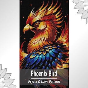Phoenix Bird Bead Tapestry Pattern PDF, Loom and Peyote Seed Bead Chart