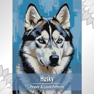 Husky Dog Bead Tapestry Pattern PDF, Loom and Peyote Chart