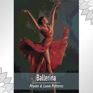 Wzór na gobelin z koralikami baletnicy w formacie PDF, schemat baletu Loom i Peyote