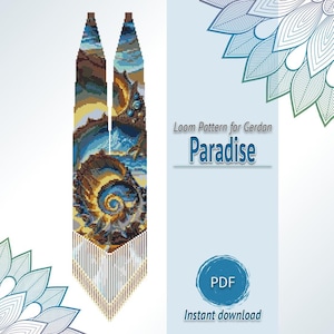Sunset Beach Perlen Gerdan Muster PDF, Loom Halskette Chart