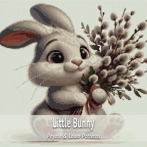 Little Bunny Tapestry Pattern PDF, Spring Pussy Willow, Loom & Peyote Beading Chart