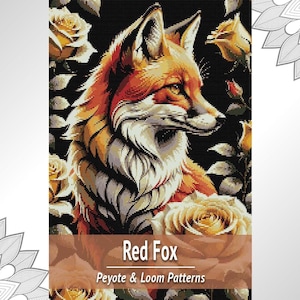 Rotfuchs Perlen Tapisserie Muster, Tier Peyote und Loom Perlenkarte PDF