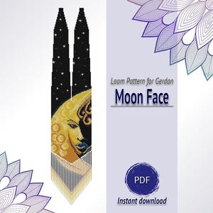 Moon Face Gerdan Pattern PDF, Beaded Necklace Loom Chart