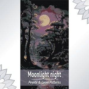 Patrón de tapiz de cuentas Moonlight, gráfico de cuentas de semillas Peyote and Loom (PDF)