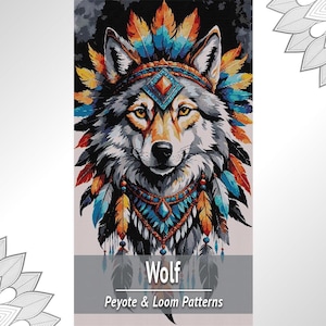 Wolf Tapestry Bead Pattern for Loom & Peyote, Large Beading Design