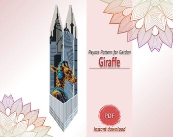 Giraffe Bead Pattern PDF, Peyote Necklace Design, Affordable Beading Chart