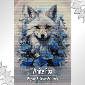 Weisser Fuchs Perlen Wandbehang Muster PDF, Winter Floral Loom & Peyote Chart