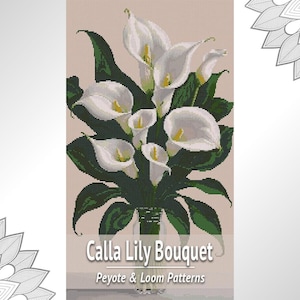 Calla Lilie Perlen Tapisserie Muster PDF, Loom und Peyote Chart