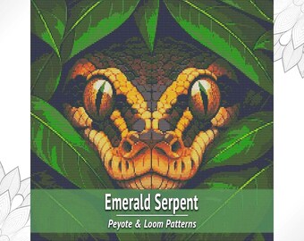 Snake Bead Tapestry Pattern PDF, Jungle Loom and Peyote Chart