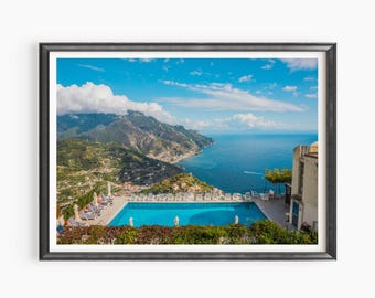 Foto Amalfikust, Italië, Middellandse Zeeafdruk / canvas