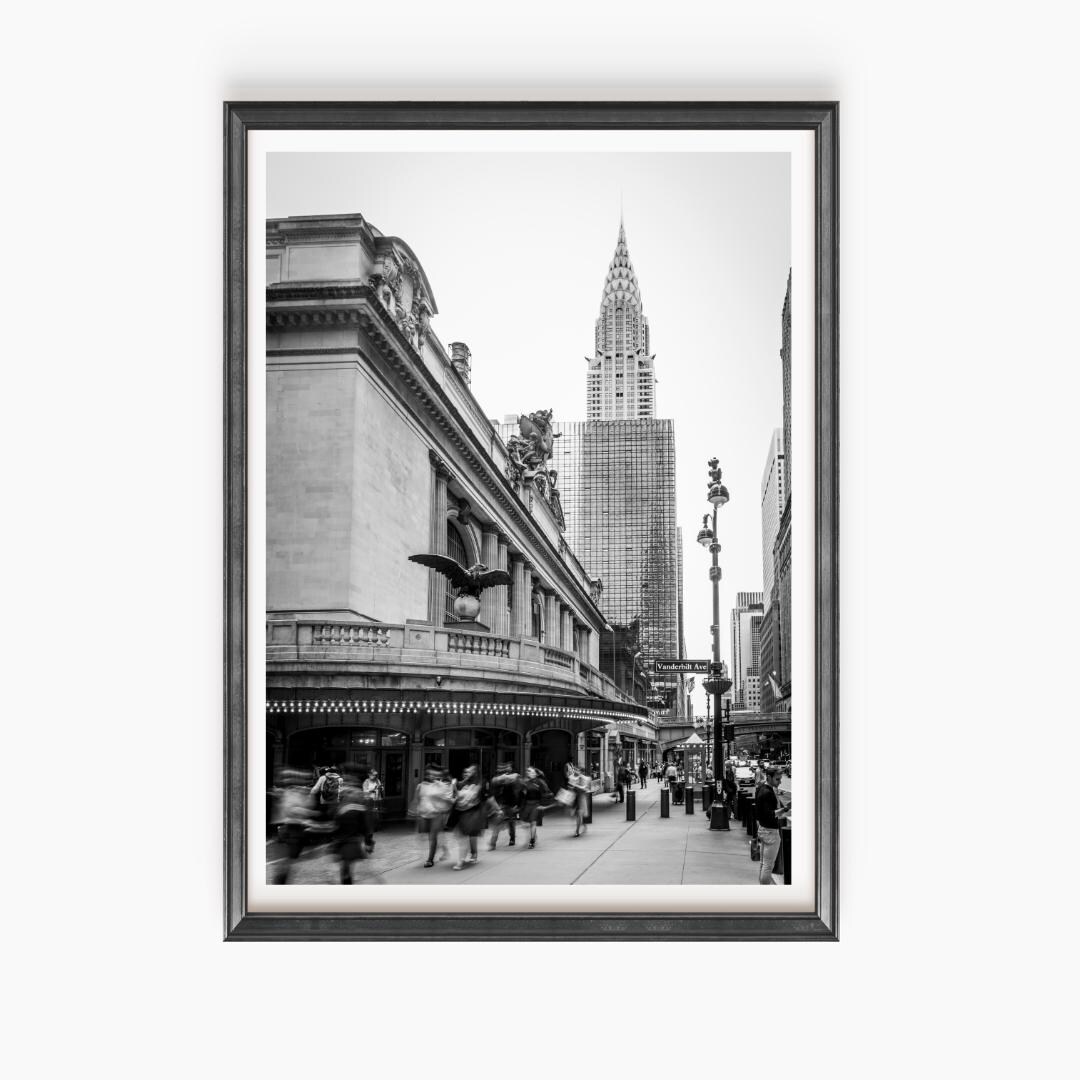 クライスラービルのプリント/キャンバス、白黒のニューヨーク市のスカイラインアート - Etsy 日本, image size:1080x1080