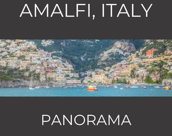 Amalfi Coast Panorama Canvas Print / Canvas, Italian Coastal Art