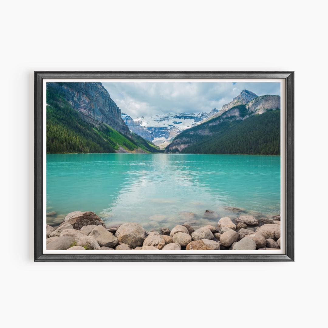 Fotografía del lago Louise, Parque Nacional Banff, Aguas turquesas, Fairmont Chateau, Paisaje montañoso, Sereno, Montañas Rocosas canadienses