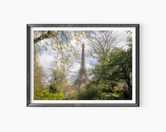 Eiffel Tower in Spring Paris Print / Canvas – Paris Photography – Romantic Travel Wall Art