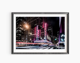 Radio City Music Hall Art Deco-fotografieafdruk / canvas, NYC Wall Art