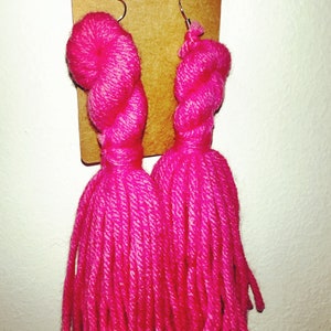 Twisted Knot Yarn Tassel EarringsMultiple Colors image 2