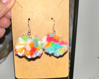 Extra Small Pom Pom Pierced Earrings. Suitable for Kids and Adults. Any Color!
