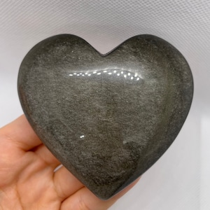 Silver Sheen Obsidian Heart