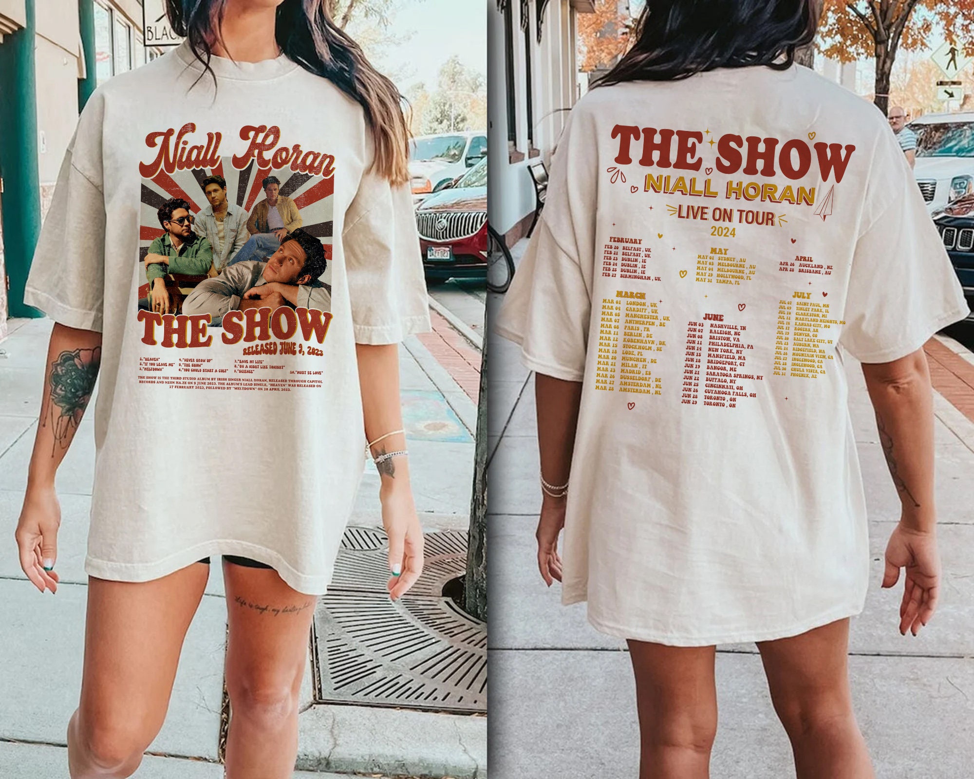 Discover Niall Horan Tracklist Shirt, The show Live on tour 2024 tshirt