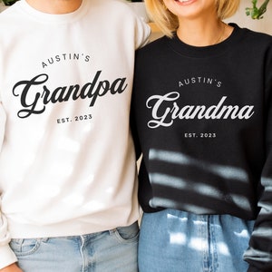 Personalized Grandma and Grandpa matching Sweatshirt, Custom Granny and Grandkids Names Sweater, Gift for Grandmas Birthday With Grandchild