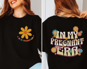 Camisa In My Pregnant Era, camisa de anúncio de gravidez, camisa de presente para nova mãe, camiseta retrô de concerto, camisa vintage para mulheres grávidas, revelação de bebê