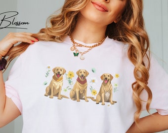 Labrador retriever cottage core tshirt, Labrador retriever comfort color t-shirt, Labrador Retriever mom gift, Dog mom tee, dog lover shirt