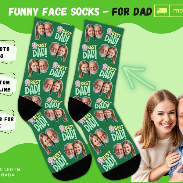 Personalized face socks for dad, step dad, father's day gift, Christmas gift for dad, step dad, funny dad gift, dad gift from daughter funny