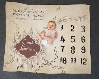 Harry potter baby milestone blanket hotsell