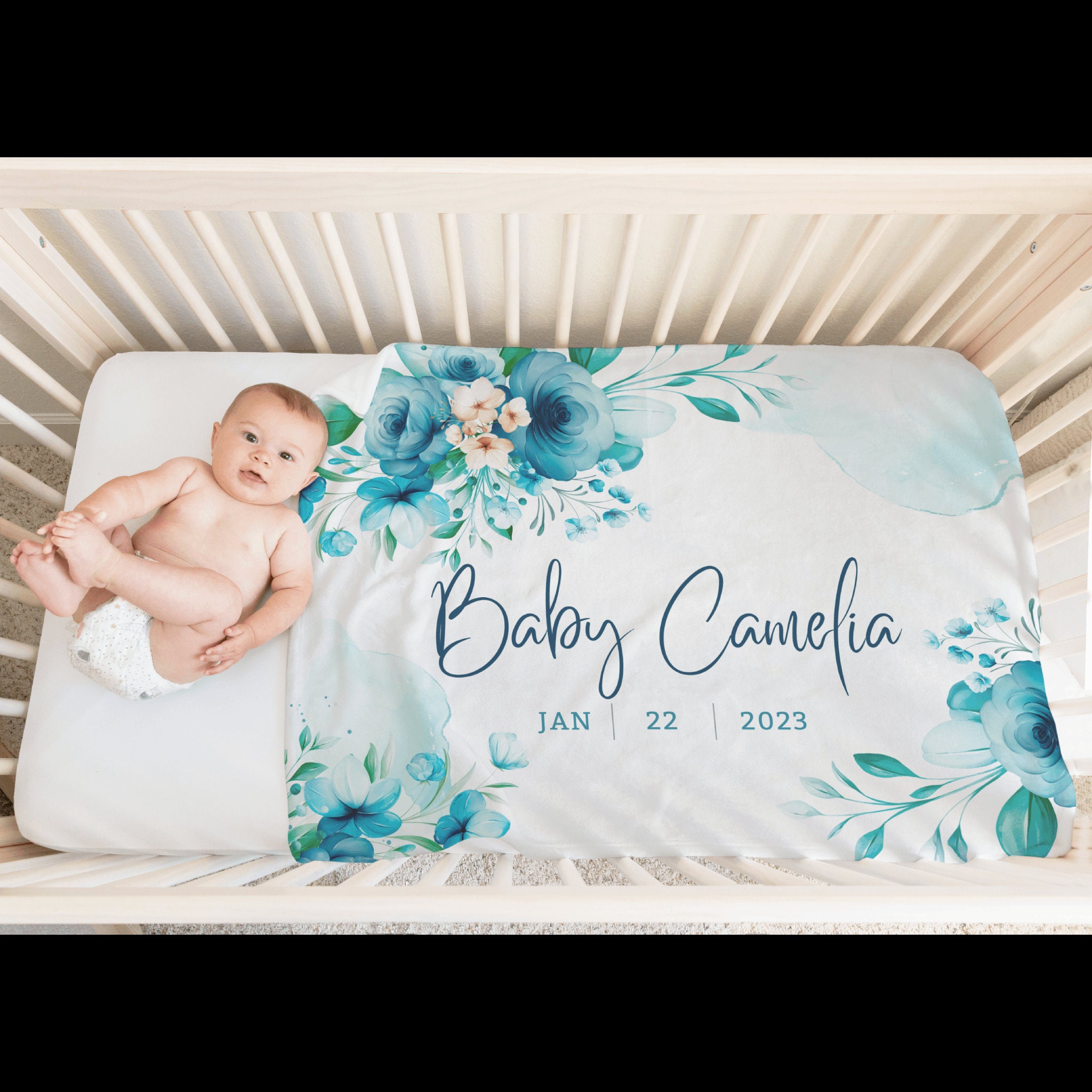 CLKJCAR Personalised Baby Blankets, Custom Baby Blanket Girls Boys With