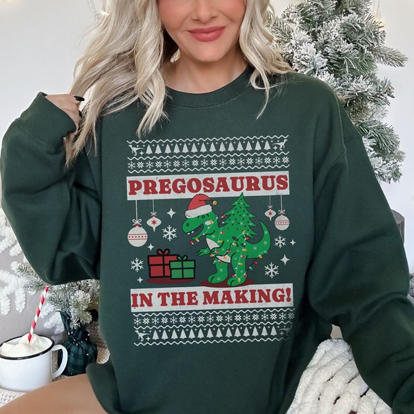 Christmas Pregnancy Announcement Shirt, Christmas ugly sweater Baby Announcement Shirt, holiday funny cute ugly sweater pregnant women gift