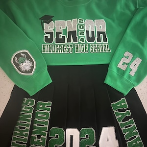Senior Set, Senior Skirt Set, Graduate Skirt Set, Senior Sweatshirt Outfit, School Girl Senior Look, Senior SZN, Senior Tennis Skirt Set