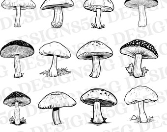 Mushroom Bundle SVG, Mushroom PNG, Mushroom Clipart