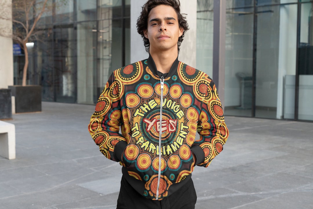 Men's Bomber Jacket AOP Say Yes to Voice Jacket Voice Etsy Australia