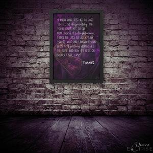 Thanos Quote - Printable Poster