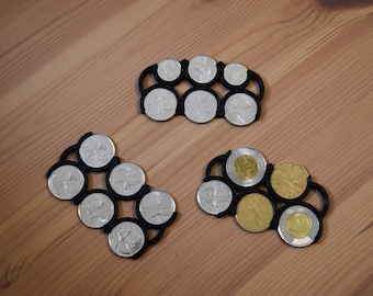 CAD & USD Coin Holder: Compact Change Organizer