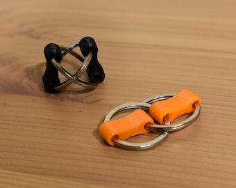 Bike Chain Key Ring Fidget Toy 2-Pack: Stress Relief, Focus Toy (25-35mm)
