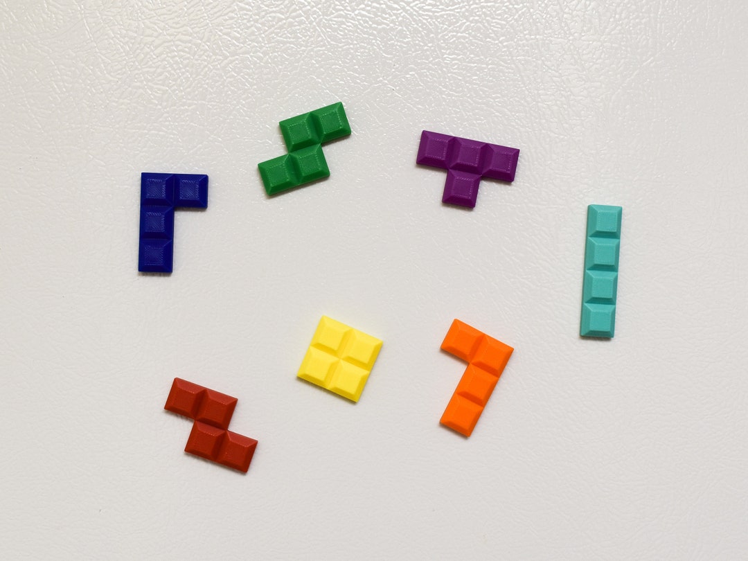 Retro Arcade Game Magnets: 7-piece Colorful Puzzle Block Set - Etsy