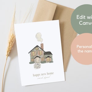 Tarjeta de casa nueva imprimible, tarjeta de propietario de casa, tarjeta de calentamiento de la casa, tarjeta de cierre, descarga digital personalizada, tarjeta de bienvenida