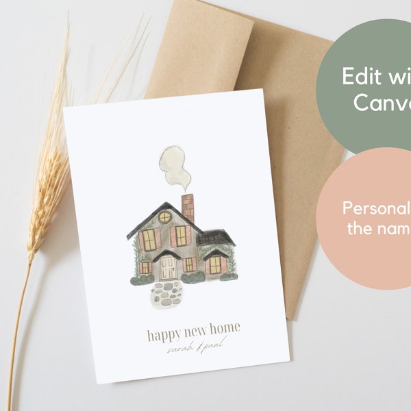 Printable New Home Card, Homeowner Card, House Warming Card, Closing Card, Personalized Digital Download, Housewarming Card